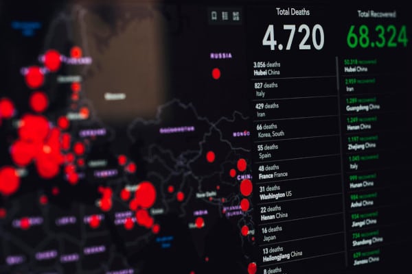 medical data: covid dashboard with map